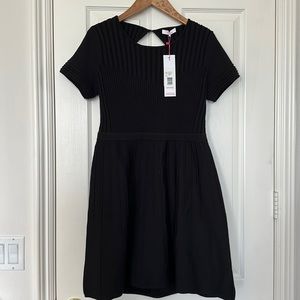 PARKER NYC Black Hamilton Cutout Knit Cocktail Mini Dress. Black. NWT.